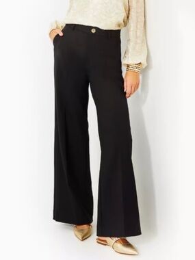 Colletti High Rise Wide Leg Black Dress Pants Tailored Trousers Lilly Pulitzer